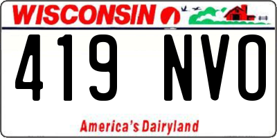 WI license plate 419NVO