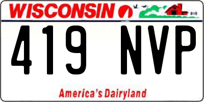 WI license plate 419NVP
