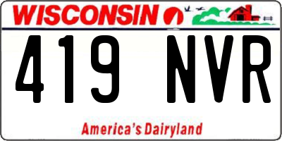 WI license plate 419NVR