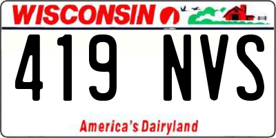 WI license plate 419NVS