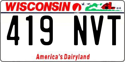 WI license plate 419NVT