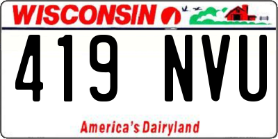 WI license plate 419NVU
