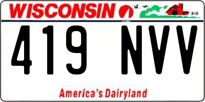 WI license plate 419NVV