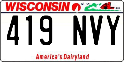 WI license plate 419NVY