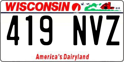 WI license plate 419NVZ
