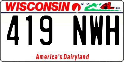 WI license plate 419NWH