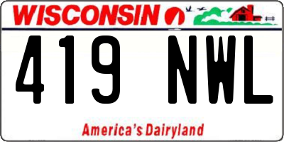 WI license plate 419NWL