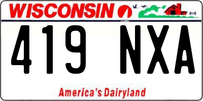 WI license plate 419NXA