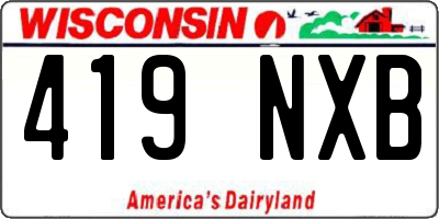 WI license plate 419NXB