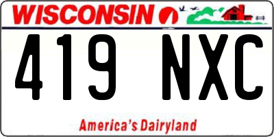WI license plate 419NXC