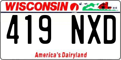 WI license plate 419NXD