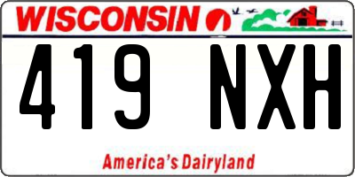 WI license plate 419NXH