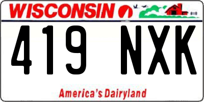 WI license plate 419NXK
