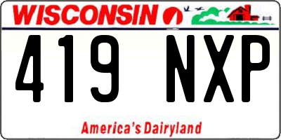 WI license plate 419NXP