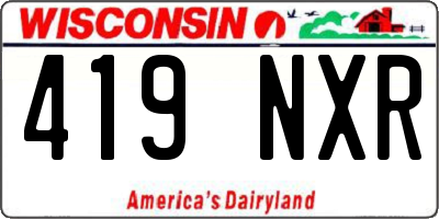 WI license plate 419NXR