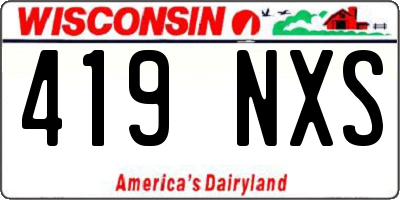 WI license plate 419NXS