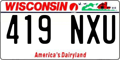 WI license plate 419NXU