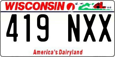 WI license plate 419NXX