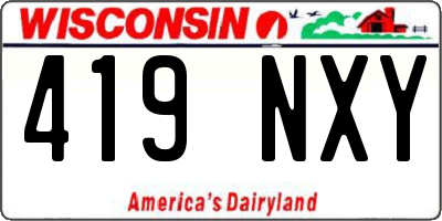 WI license plate 419NXY