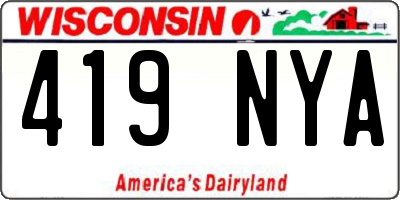 WI license plate 419NYA