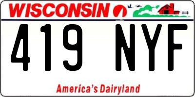 WI license plate 419NYF