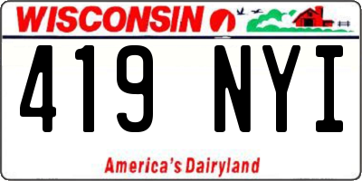WI license plate 419NYI