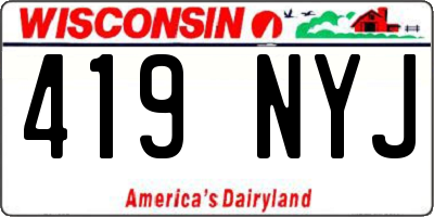 WI license plate 419NYJ