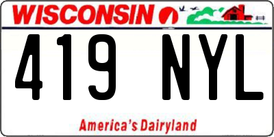 WI license plate 419NYL