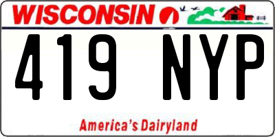 WI license plate 419NYP