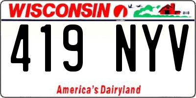 WI license plate 419NYV