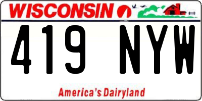 WI license plate 419NYW