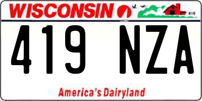 WI license plate 419NZA