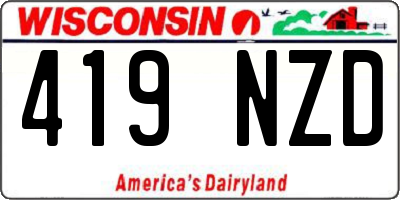 WI license plate 419NZD