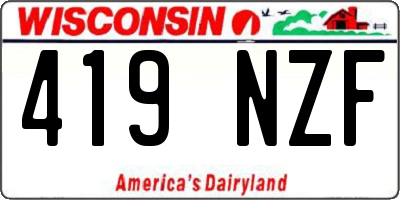 WI license plate 419NZF