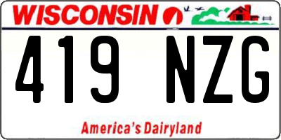 WI license plate 419NZG