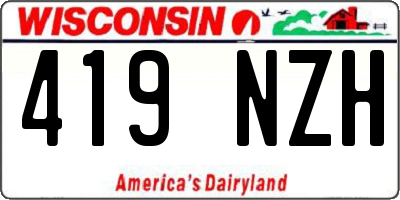 WI license plate 419NZH