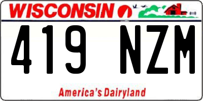 WI license plate 419NZM