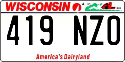 WI license plate 419NZO