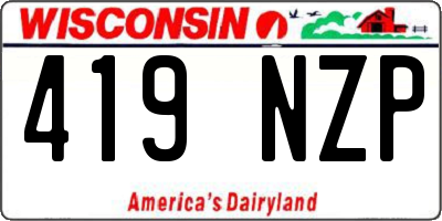 WI license plate 419NZP
