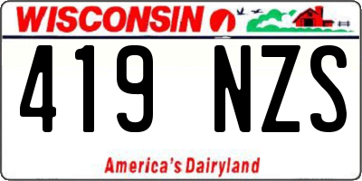 WI license plate 419NZS