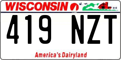 WI license plate 419NZT