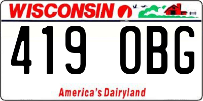 WI license plate 419OBG