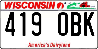 WI license plate 419OBK