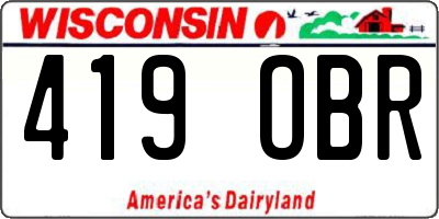 WI license plate 419OBR