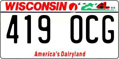 WI license plate 419OCG