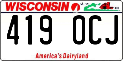 WI license plate 419OCJ