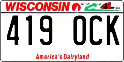 WI license plate 419OCK