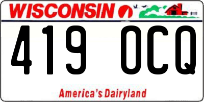 WI license plate 419OCQ