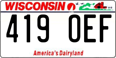 WI license plate 419OEF