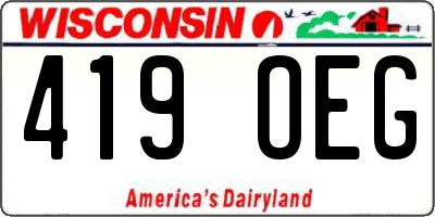 WI license plate 419OEG